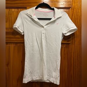White and pink Lilly Pulitzer Chic Fit Polo